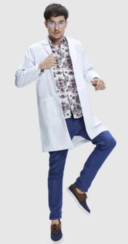 Laksafety premium double breasted white lab coat overcoat